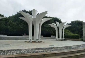 遮陽樹雕塑展品，室外軟裝，不銹鋼遮陽樹雕塑訂做