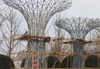 烤漆遮陽樹雕塑制造商，室外軟裝，鏤空遮陽樹雕塑制作