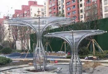 遮陽樹雕塑供應(yīng)，城區(qū)小品，鏤空遮陽樹雕塑制造商