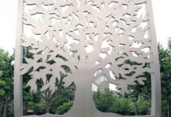 鏤空樹雕塑定價(jià)，街頭雕塑，烤漆鏤空剪紙樹雕塑廠家