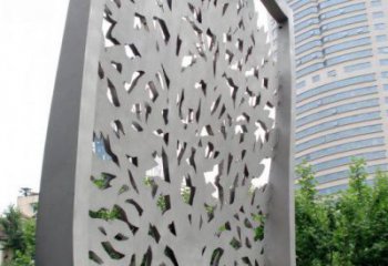 鏤空樹雕塑精品，白鋼構(gòu)件，鏤空剪紙樹雕塑制造廠