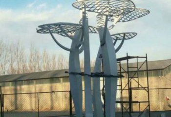 蘑菇樹雕塑制造，美陳雕塑，抽象鏤空蘑菇樹雕塑定價(jià)