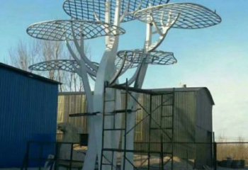 蘑菇樹雕塑制作，景區(qū)雕塑，城市鏤空蘑菇樹雕塑提供