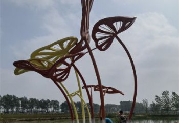芭蕉葉雕塑常用，景觀概念，不銹鋼芭蕉葉雕塑生產