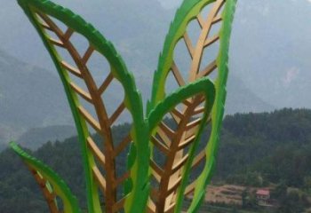 樹葉雕塑定做，公園小品，戶外烤漆樹葉雕塑廠家