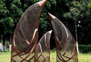 鏤空竹筍雕塑制作，景區(qū)案例，鏤空不銹鋼竹筍雕塑定做