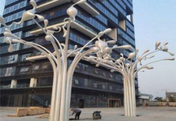 風(fēng)鈴樹雕塑定做，廣場系列，不銹鋼風(fēng)鈴樹雕塑制作