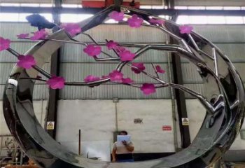 梅花樹雕塑定做，美陳雕塑，不銹鋼梅花樹雕塑廠家