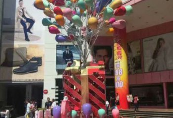 氣球樹雕塑廠家，圓雕體系，玻璃鋼氣球樹雕塑選定
