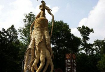 人參雕塑定制，標識雕塑，戶外景觀人參樹雕塑指用