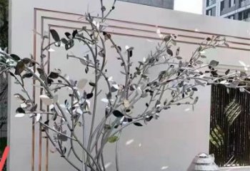 楓樹雕塑優(yōu)選，白鋼構(gòu)件，不銹鋼楓樹雕塑工程
