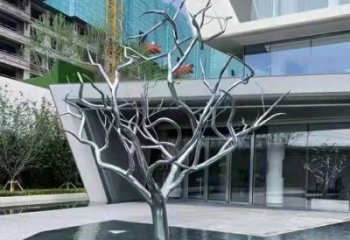 樹干雕塑制造商，多彩藝術(shù)，抽象不銹鋼樹干雕塑精選