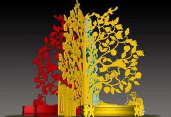 樹干雕塑訂做，小區(qū)雕塑，不銹鋼樹干雕塑廠