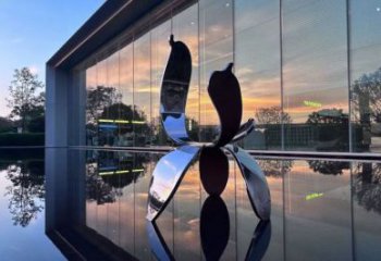 四葉草雕塑展品，景觀雕塑，不銹鋼四葉草雕塑供應