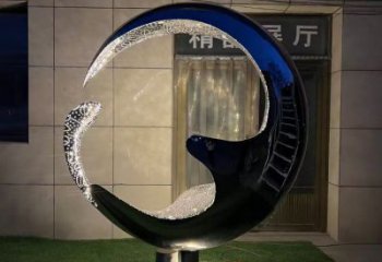 小區(qū)水滴雕塑，拉絲景觀雕塑，抽象效果