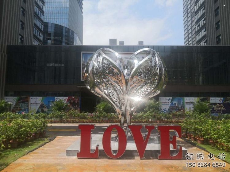 彩繪景觀love雕塑生產(chǎn)，景區(qū)案例，彩繪不銹鋼love雕塑優(yōu)選