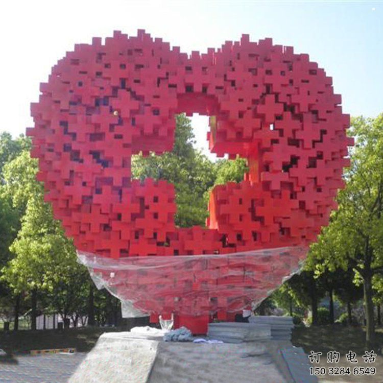 愛(ài)心雕塑通用，花園小品，廣場(chǎng)不銹鋼愛(ài)心雕塑優(yōu)價(jià)