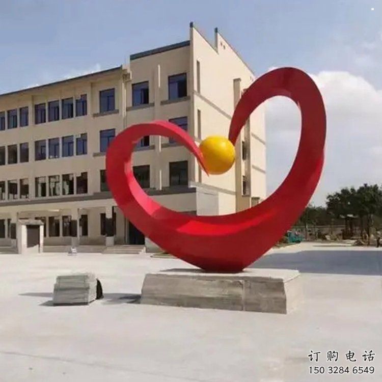 愛(ài)心雕塑提供，多彩藝術(shù)，中式烤漆愛(ài)心雕塑通用