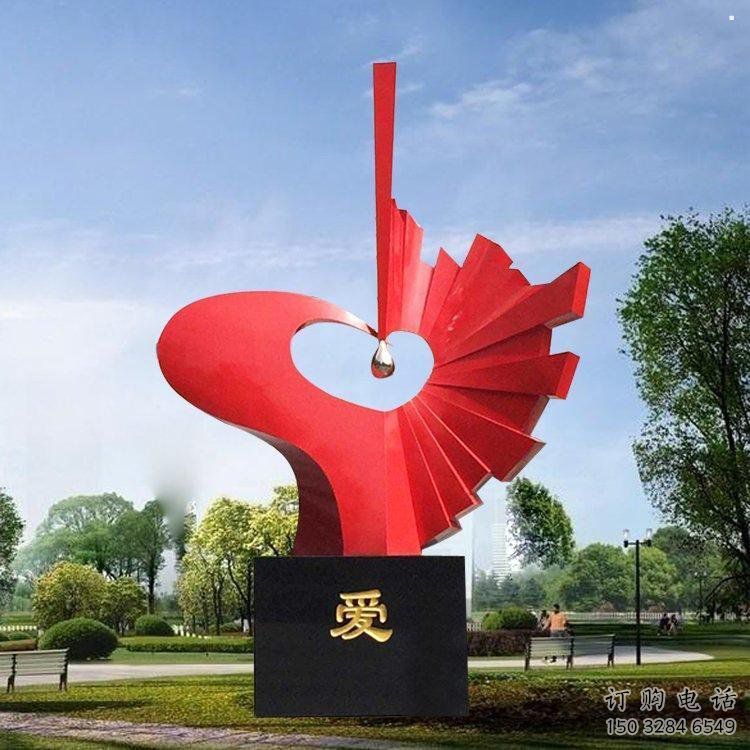 愛(ài)心雕塑制造商，城市雕塑，不銹鋼愛(ài)心雕塑觀賞型