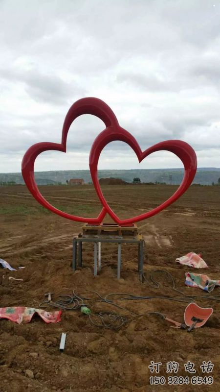 不銹鋼雙心雕塑 不銹鋼雙心雕塑