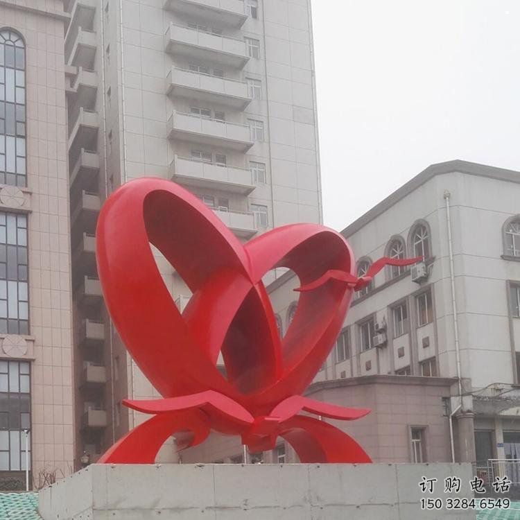 雙心雕塑制造商，城區(qū)小品，不銹鋼雙心雕塑定制