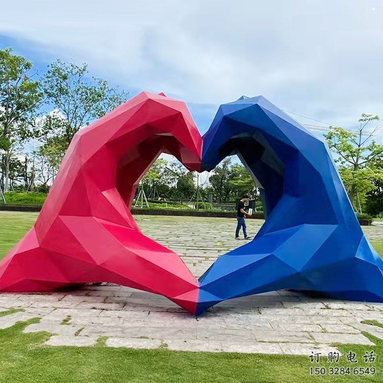 桃心雕塑供求，白鋼構(gòu)件，彩色不銹鋼桃心雕塑觀賞型