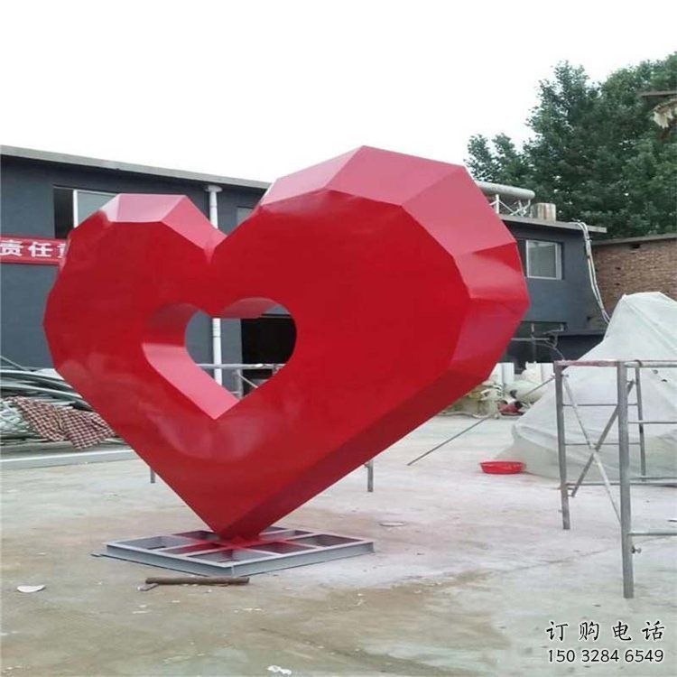 桃心景觀雕塑通用，城市雕塑，不銹鋼桃心雕塑指用