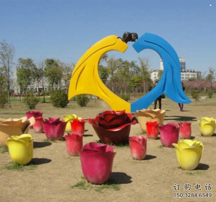 公園心形人物雕塑 公園心形人物雕塑
