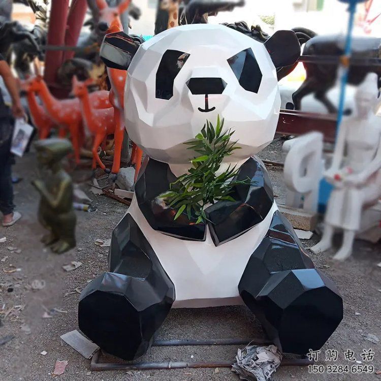 大型熊貓雕塑常用，戶外擺放，仿真熊貓雕塑展示