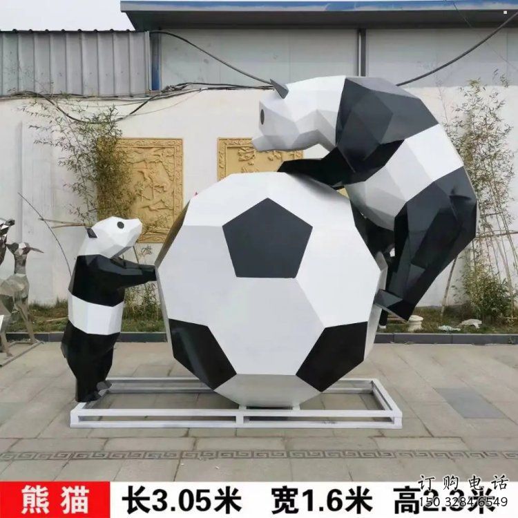 熊貓雕塑制造商，城區(qū)小品，卡通熊貓雕塑制作廠家