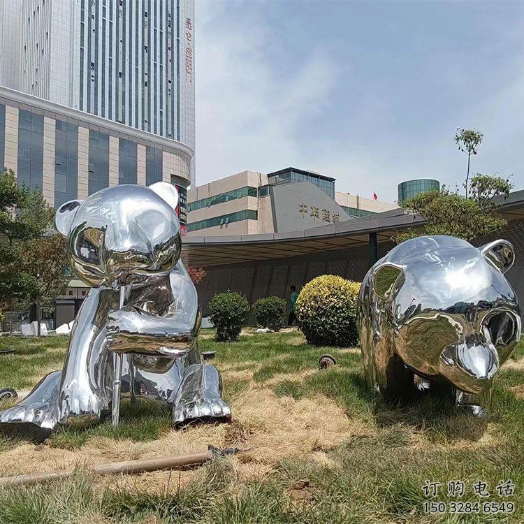 熊貓雕塑造型供需，廣場(chǎng)雕塑，不銹鋼熊貓雕塑選用