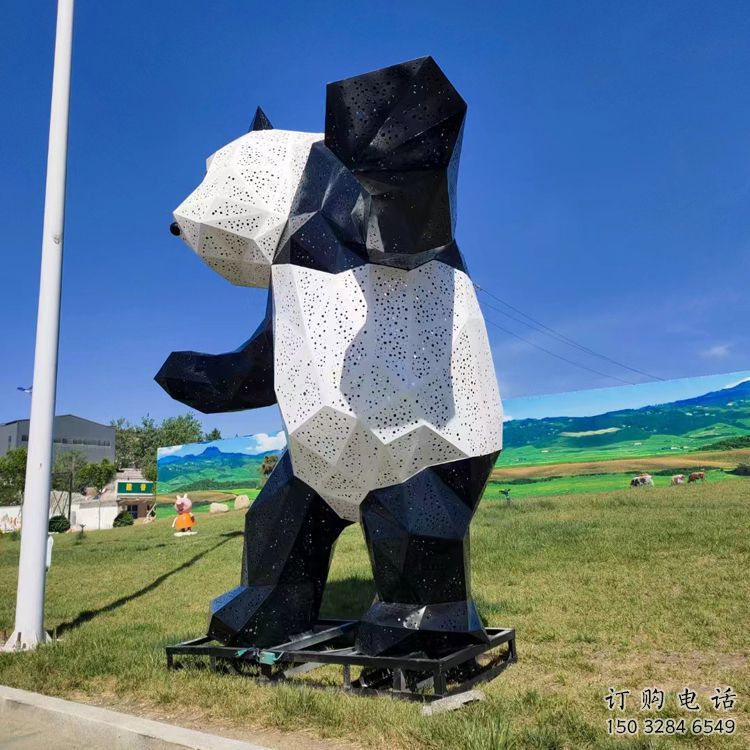 廣場熊貓雕塑批發(fā)，廣場系列，切面熊貓雕塑廠定價