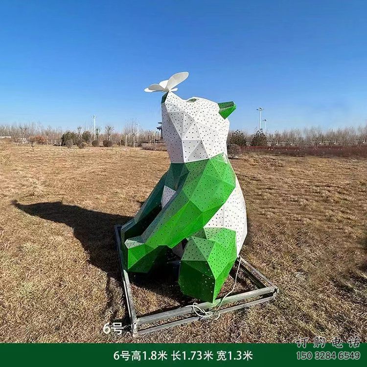 熊貓雕塑精選，露天雕塑，歐式切面熊貓雕塑訂做