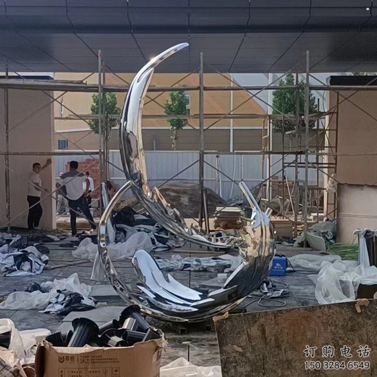 景觀羽毛雕塑精選，陸地?cái)[件，公園鏡面羽毛雕塑精品