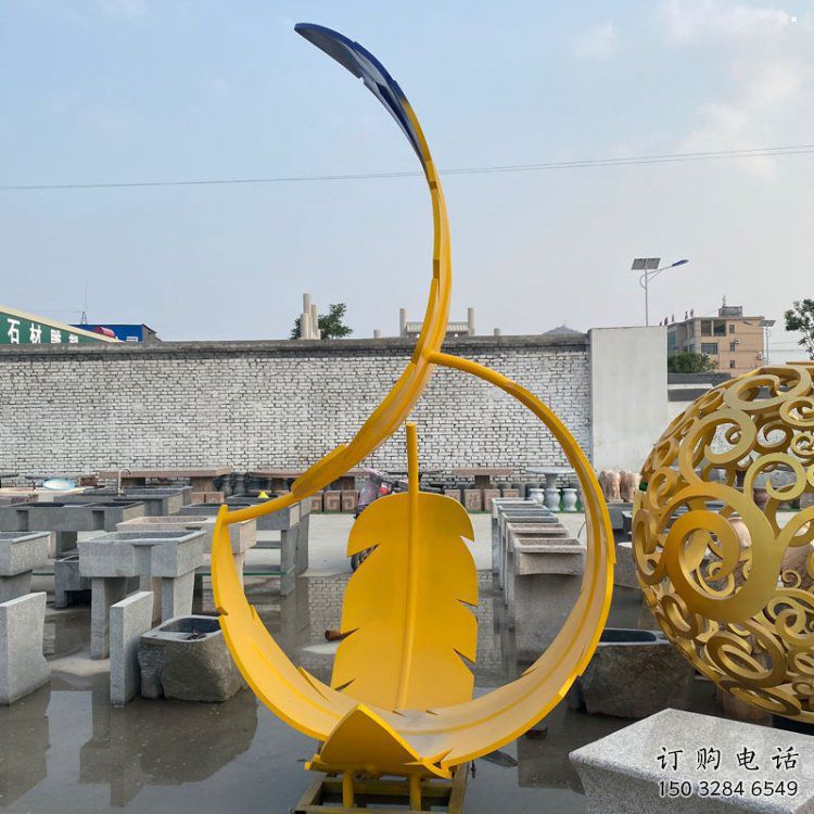 廣場羽毛雕塑供求，露天雕塑，不銹鋼烤漆羽毛雕塑標(biāo)準(zhǔn)