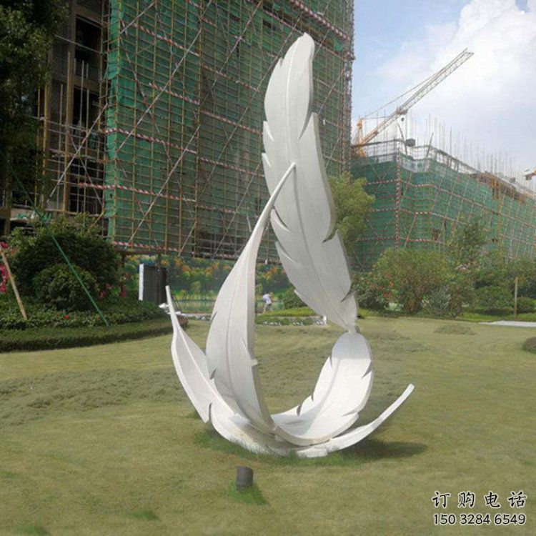 羽毛雕塑工廠標準，多彩藝術，景觀烤漆羽毛雕塑供應