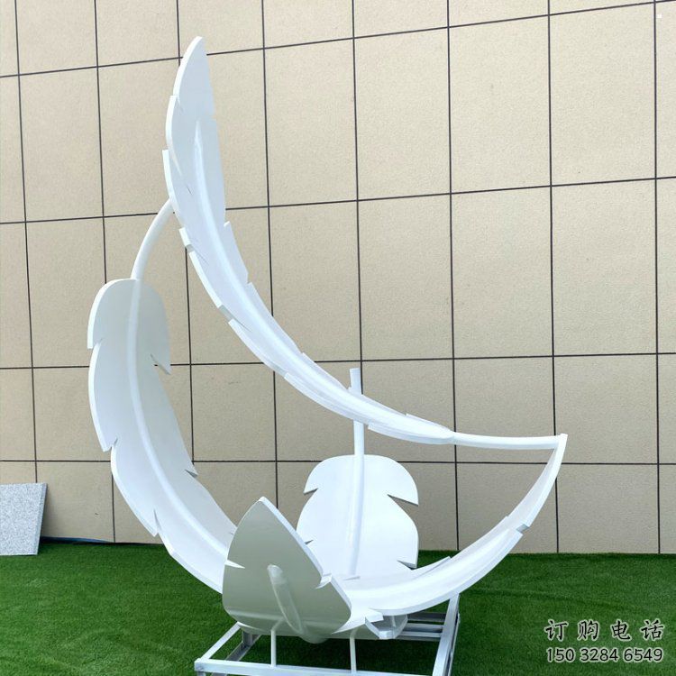 制造羽毛雕塑定價(jià)，地標(biāo)擺件，烤漆羽毛雕塑精選