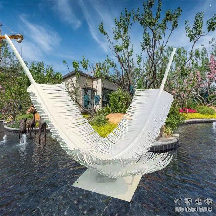羽毛雕塑擺件供需，彩鋼制作，大型烤漆羽毛雕塑公司