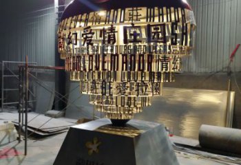 制造心形球雕塑定價(jià)，地標(biāo)擺件，烤漆不銹鋼心形球雕塑精選
