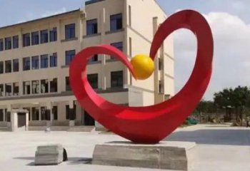 愛心雕塑提供，多彩藝術(shù)，中式烤漆愛心雕塑通用