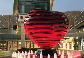 心形球雕塑常用，鋼管組合，不銹鋼烤漆心形球雕塑定價