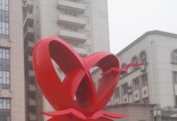 雙心雕塑制造商，城區(qū)小品，不銹鋼雙心雕塑定制