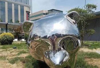 現(xiàn)代熊貓雕塑承接，歐式風格，廣場不銹鋼熊貓雕塑精選
