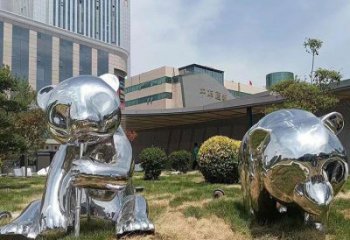 熊貓雕塑造型供需，廣場(chǎng)雕塑，不銹鋼熊貓雕塑選用