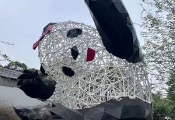 景區(qū)熊貓雕塑優(yōu)選，圓雕體系，鏤空切面熊貓雕塑選定