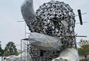 藝術(shù)熊貓雕塑觀賞型，街景小品，切面熊貓雕塑常用