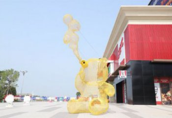 大型熊貓雕塑制作，花園小品，鏤空熊貓雕塑廠家