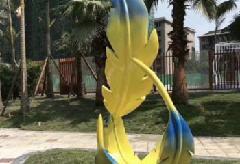 羽毛雕塑承接，景區(qū)案例，公園烤漆羽毛雕塑定制