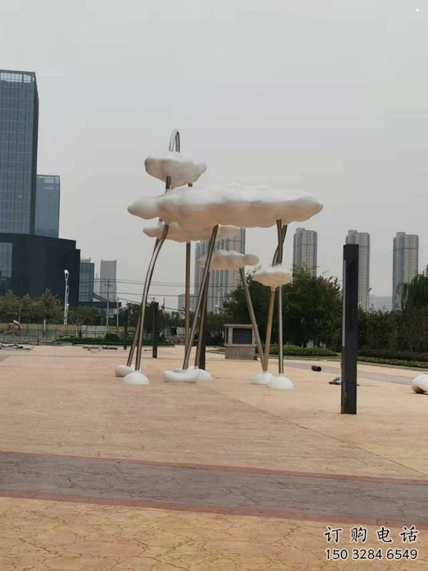 云朵雕塑承接，鍛造工藝，鏤空云朵雕塑抽象訂做