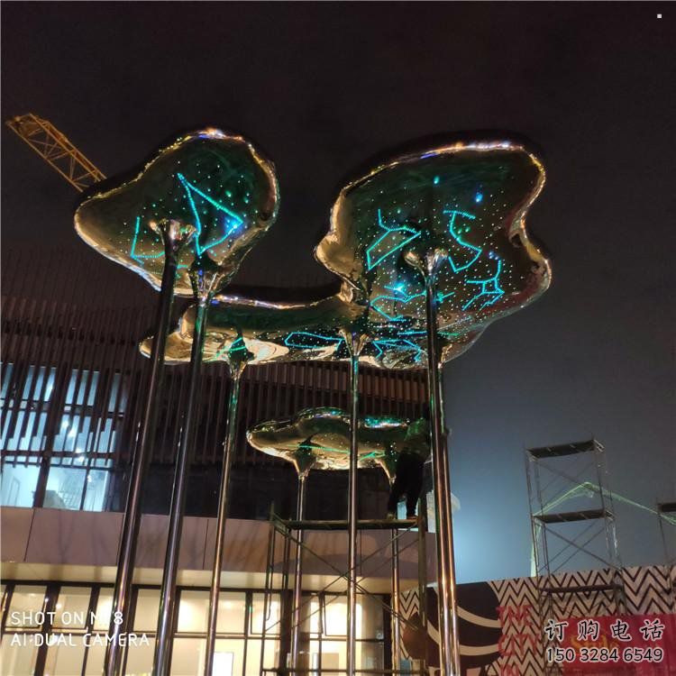 祥云雕塑觀賞型，街景小品，不銹鋼祥云雕塑常用